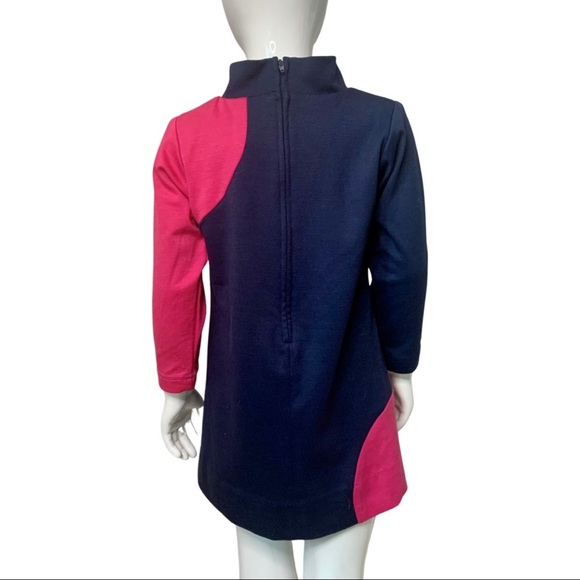FLORENCE EISEMAN Ponte Knit Dress Navy & Pink Color Block Long Sleeve Size 4 - Picture 5 of 14